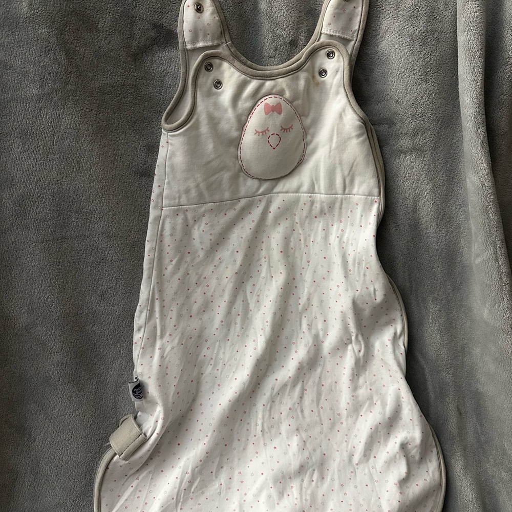 Nested Bean White and Pink Cozy Sleep Sack